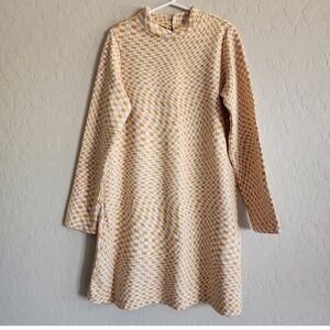 ZARA YELLOW WHITE PATTERNED DRESS